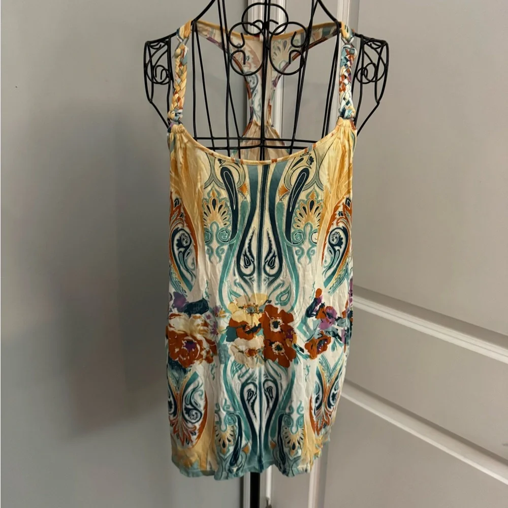 Free People Psychedelic Braided Strap Noveau Tunic Tank Size XS